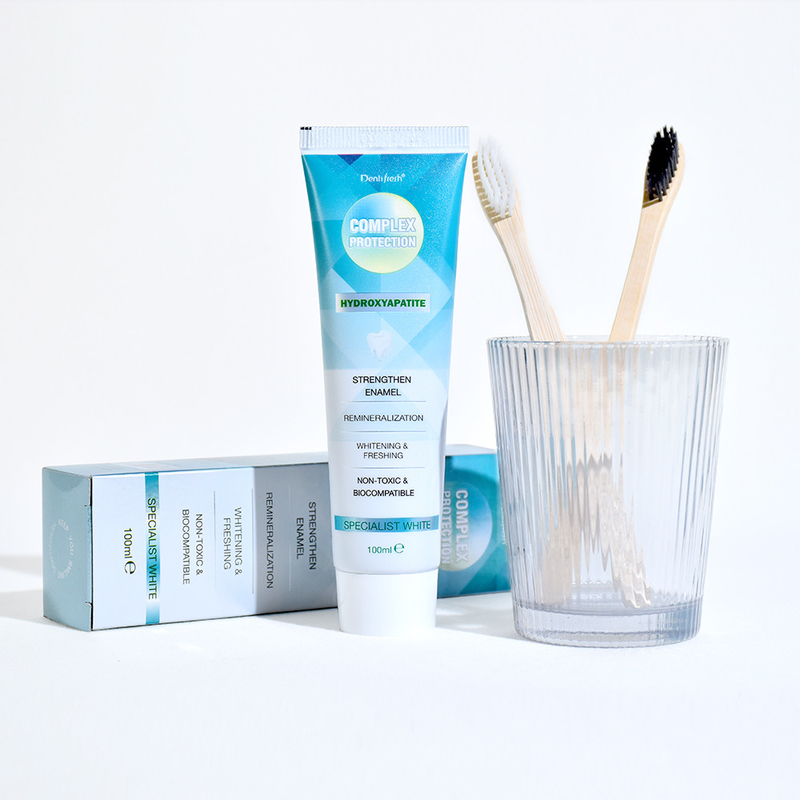 DENTIFRESH 100g हाइड्रॉक्सियापैटाइट टूथपेस्ट मिंट स्वाद टूथपेस्ट वयस्कों के लिए कस्टम लोगो टूथपेस्ट