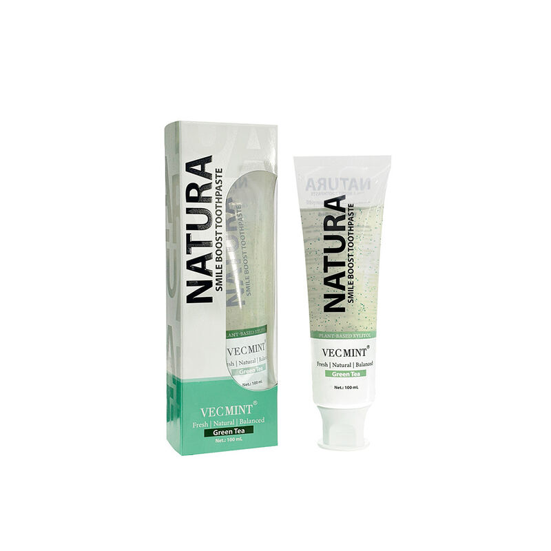 NATURA VECMINT Smile Boost टूथपेस्ट - पौधे आधारित प्राकृतिक हरी चाय स्वाद ताजा संतुलित मौखिक देखभाल पेस्ट 100ml