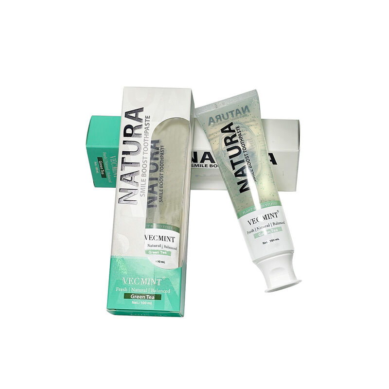 NATURA VECMINT Smile Boost टूथपेस्ट - पौधे आधारित प्राकृतिक हरी चाय स्वाद ताजा संतुलित मौखिक देखभाल पेस्ट 100ml