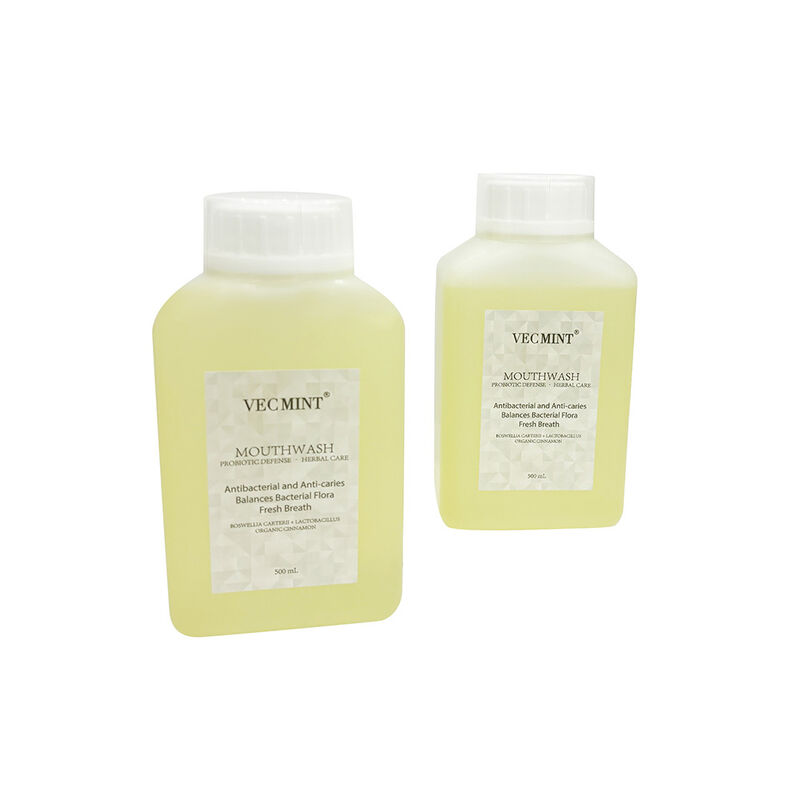 VECMINT प्रोबायोटिक डिफेंस हर्बल माउथवॉश - एंटीबैक्टीरियल एंटी-कैविटीज ओरल रिनश (बैक्टीरियल फ्लोरा और ताजा सांस का संतुलन) 500ml थोक