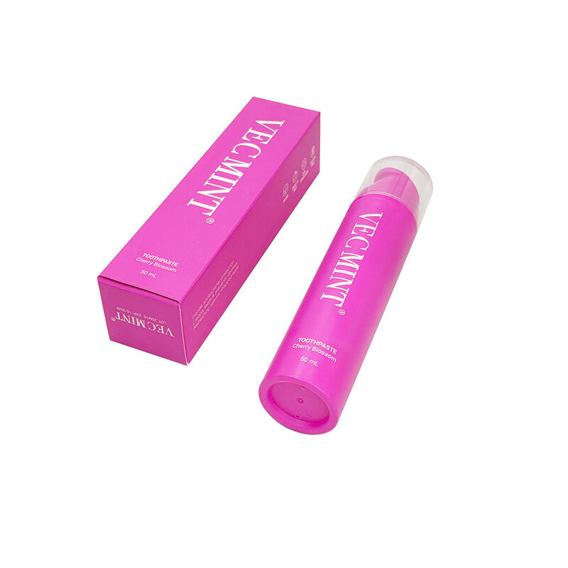 VECMINT चेरी ब्लासम टूथपेस्ट 50mL - पंप बोतल डिजाइन फ्लोराइड मुक्त सौम्य दांतों के लिए स्वच्छ और ताजा सांस के लिए मौखिक देखभाल पेस्ट